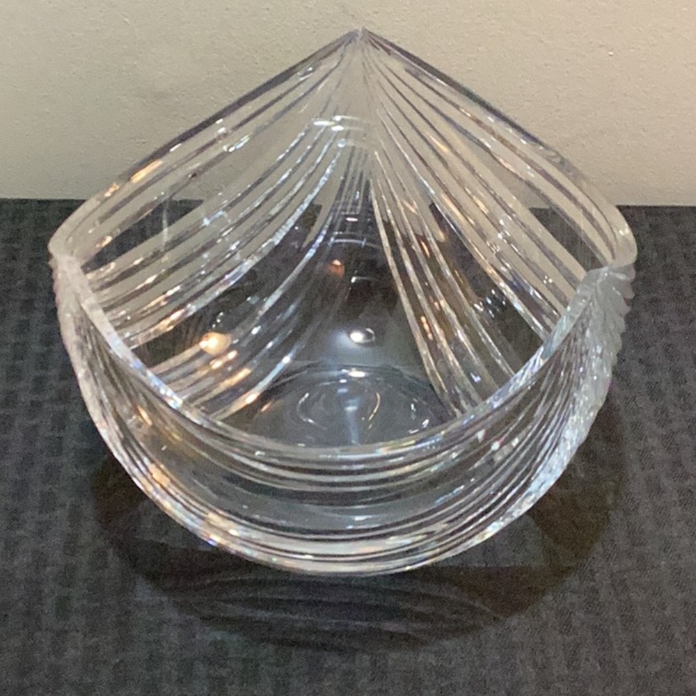 Vintage Art Deco Style Crystal Decorative Bowl  ) PRICE LOWERED